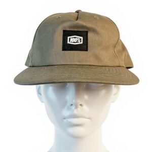 100% Logo Olive Green Cap